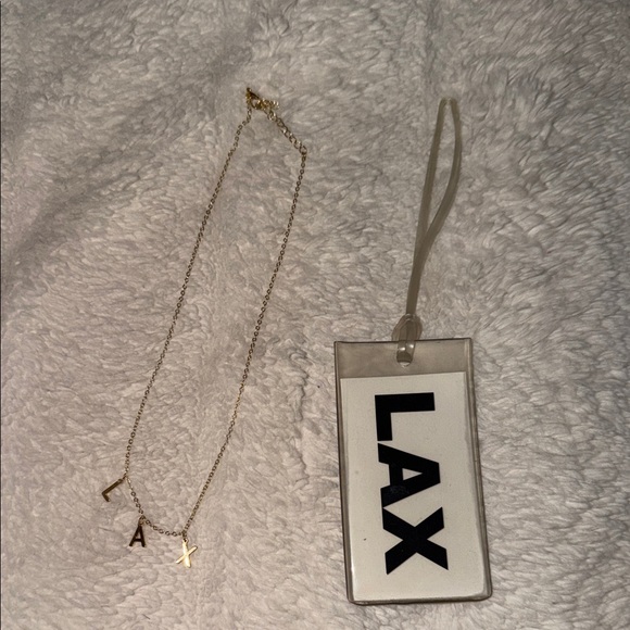 New LAX Necklace and Luggage Tag Set - Picture 1 of 2